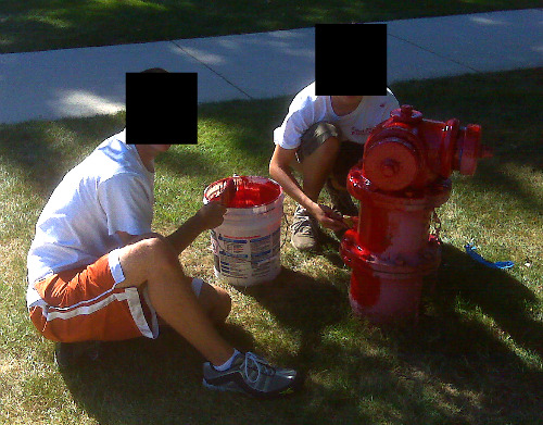 Kids paint Chicago Fire Hydrants